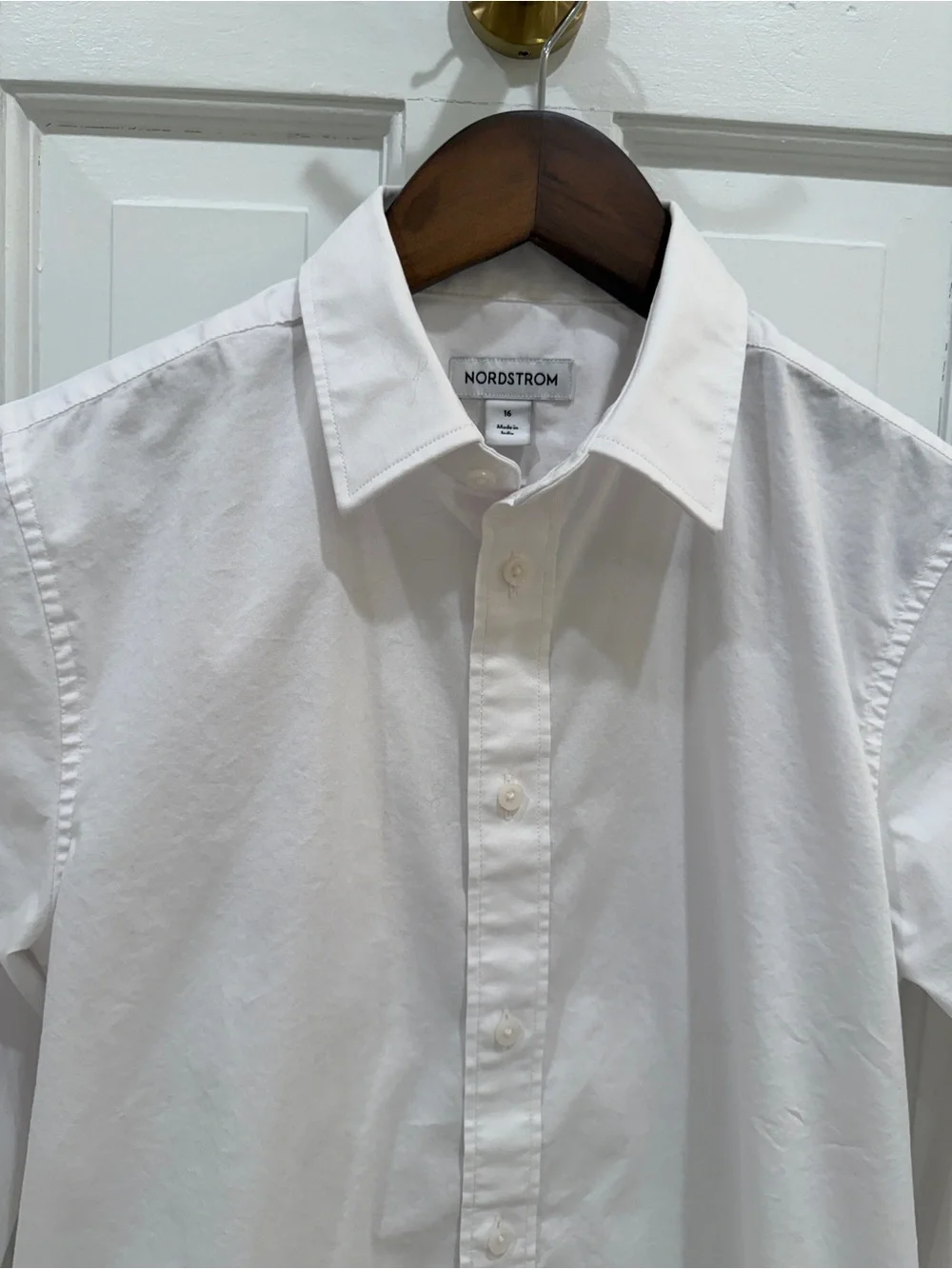 Nordstrom Kids' Stretch White Button Up Dress Shirt Boys Size 16